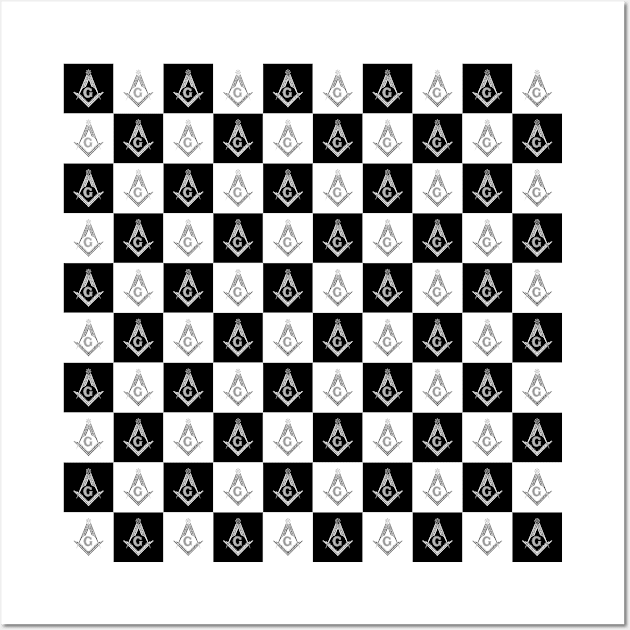 Freemason Checkered Pattern Wall Art by Jared S Davies